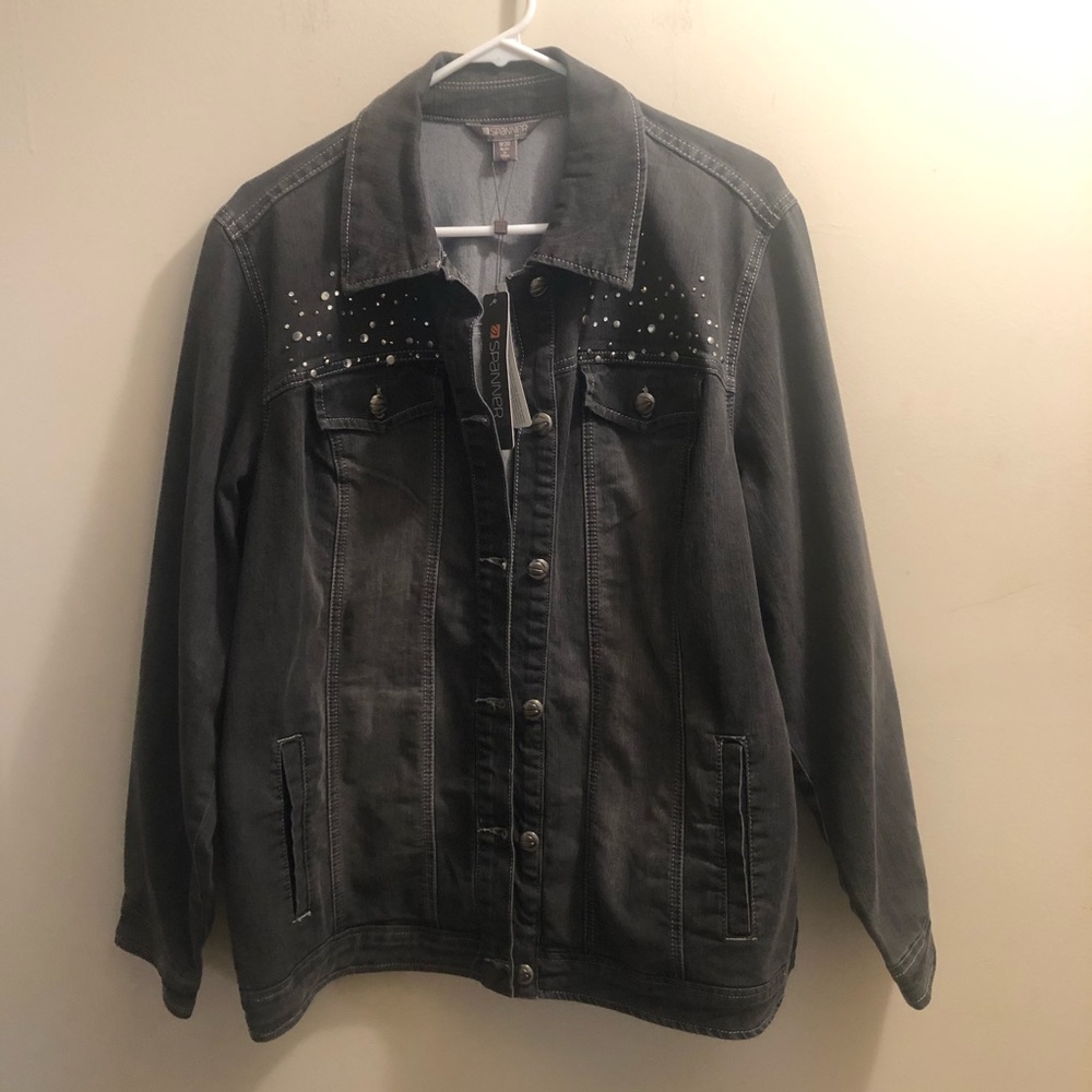 NWT SPANNER black washed jean jacket